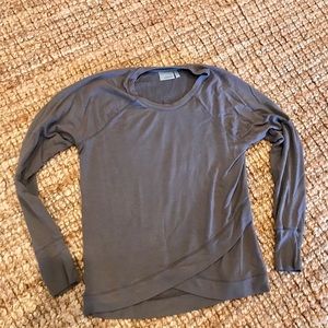 Athleta Criss Cross grey purple Sweatshirt